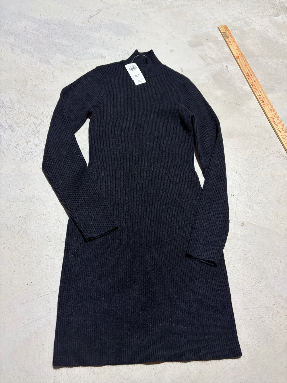Abercrombie & fitch Black Ribbed Long Sleeve Knit Dress sweater medium MSRP$69